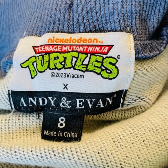 TMNT x Andy & Evan® Teenage Mutant Ninja Turtles Blue Unisex Sweat Set NWT 8 - Picture 9 of 11